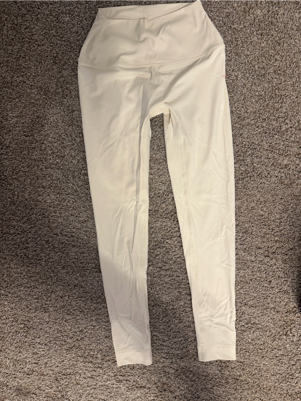 SET active air luxe High-Waist Cream Leggings size small